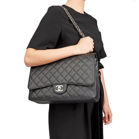 chanel maxi double flap bag black|chanel maxi flap bag lambskin.